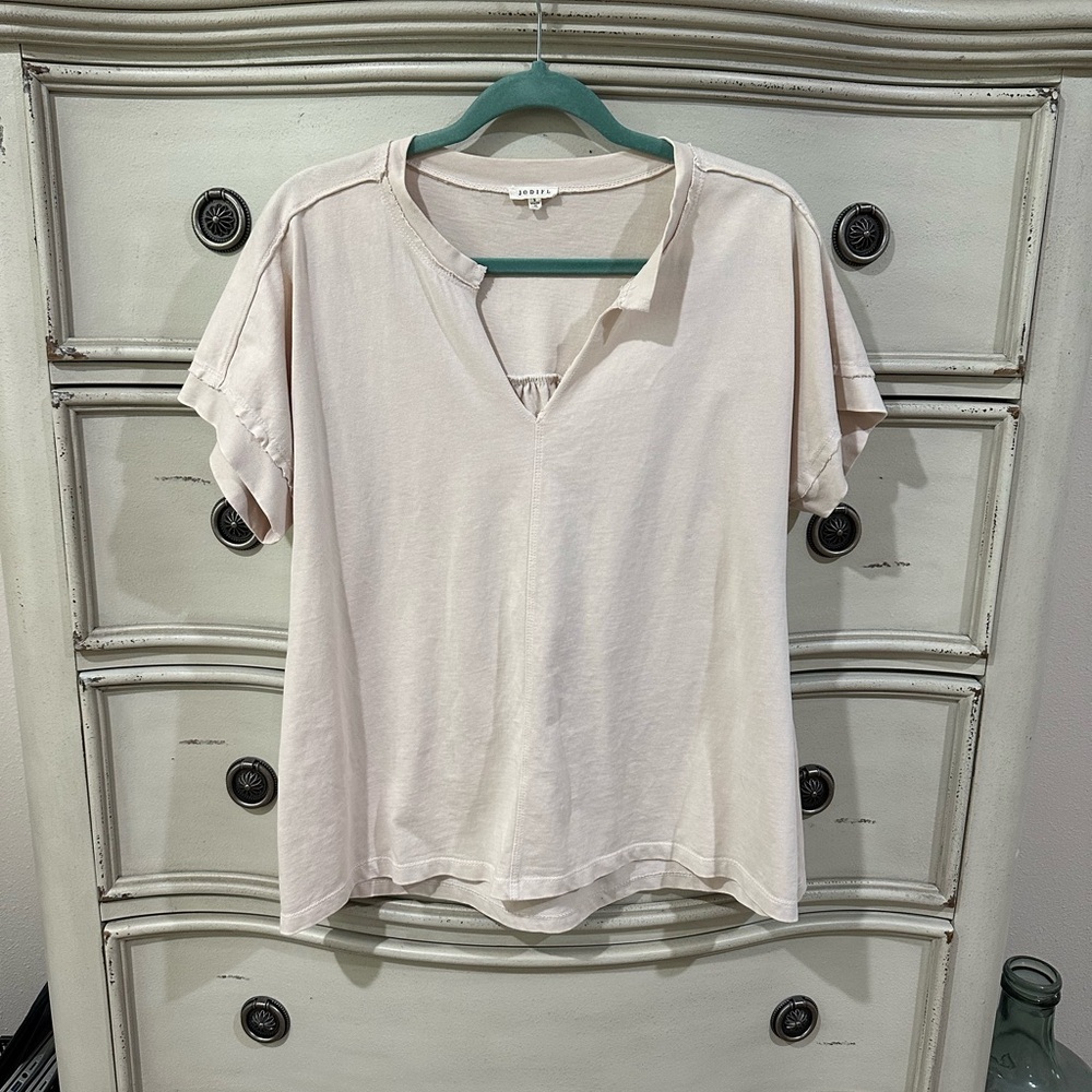 JODIFL Cream Short Sleeve Relaxed Tee